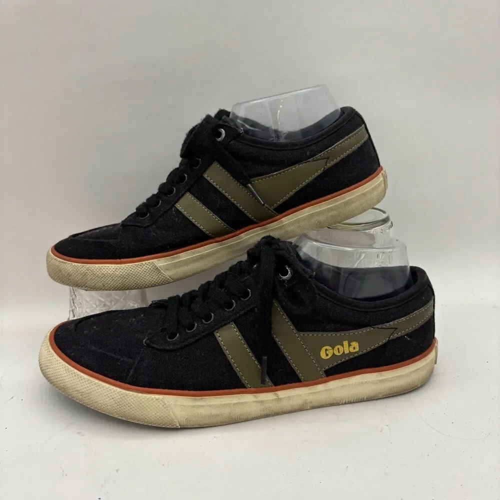 Gola Comet Mens 9 Black Low Top Sneakers Retro Casual Shoes Gum Sole